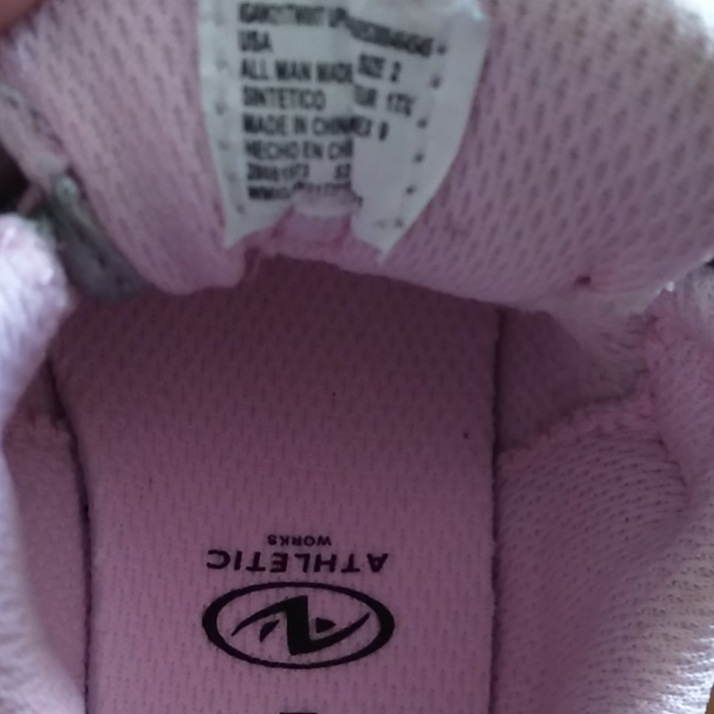 Baby pink and grey sneakers size 2